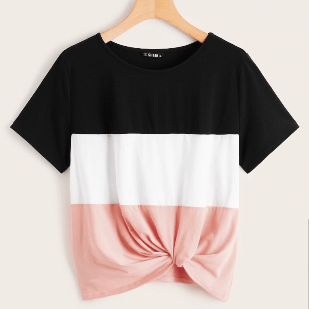 Colorblock twist tie tee